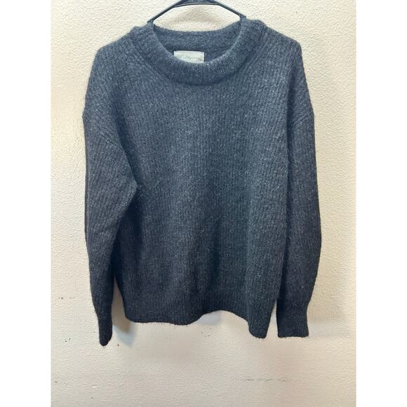 Everlane Fuzzy Knit Alpaca Wool Crewneck Sweater Size Small Quiet Luxury Gray - Picture 1 of 4